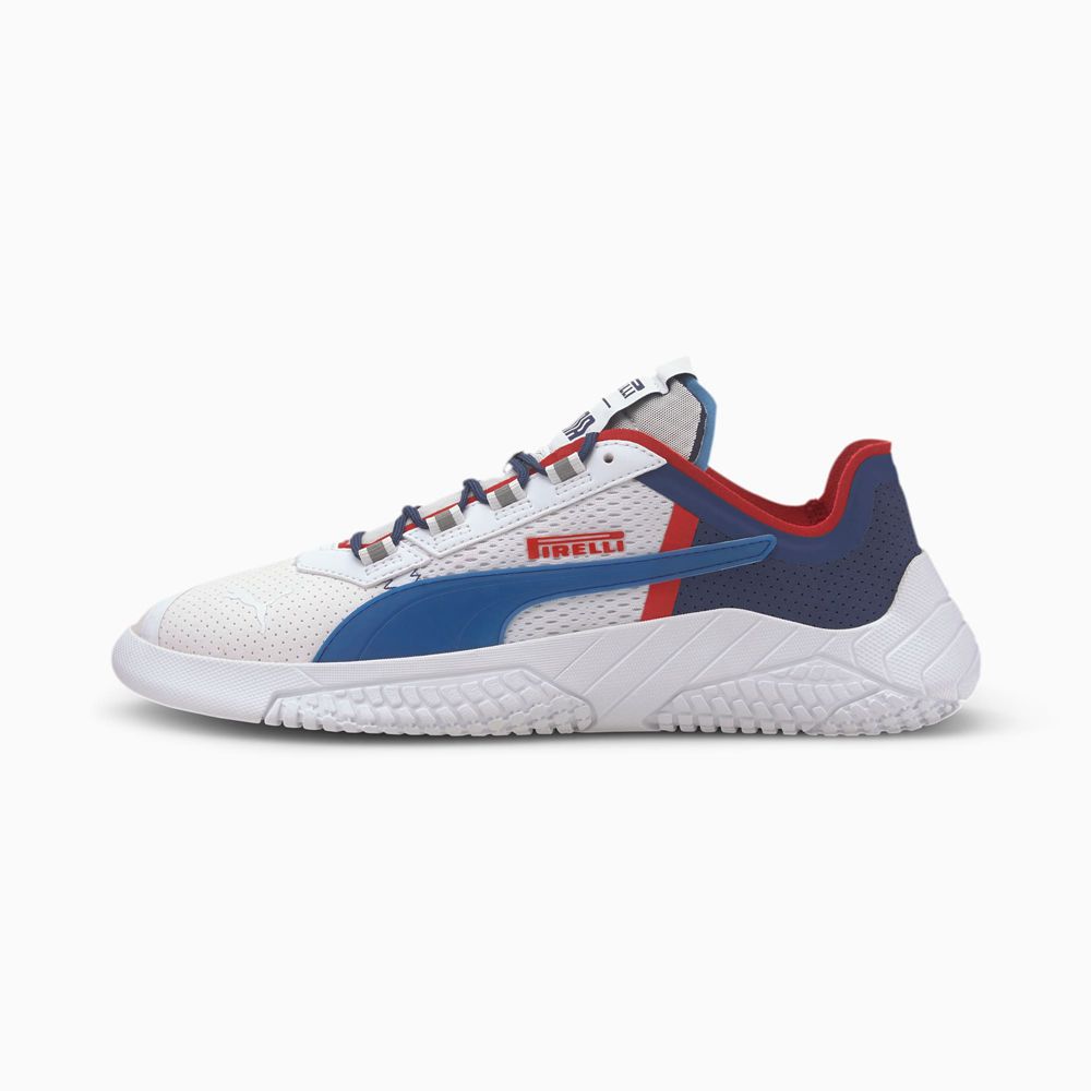 Puma Replicat-X Pirelli Férfi Motorsport Cipő - Fehér/Kék ( Hungary - TFIRB5823 )